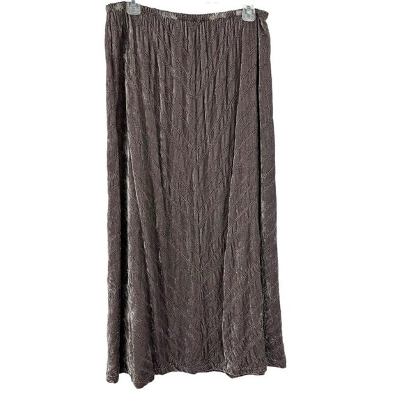 J. Jill Dresses & Skirts - J Jill Gray Velvet Maxi Skirt sz 14 Embroidered Lagenlook BOHO Gray